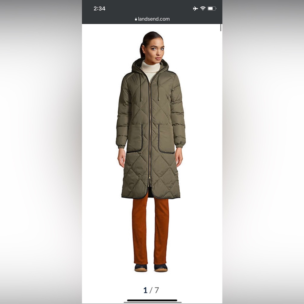 Lands End Warmest padded coat goldenrod in TALL small